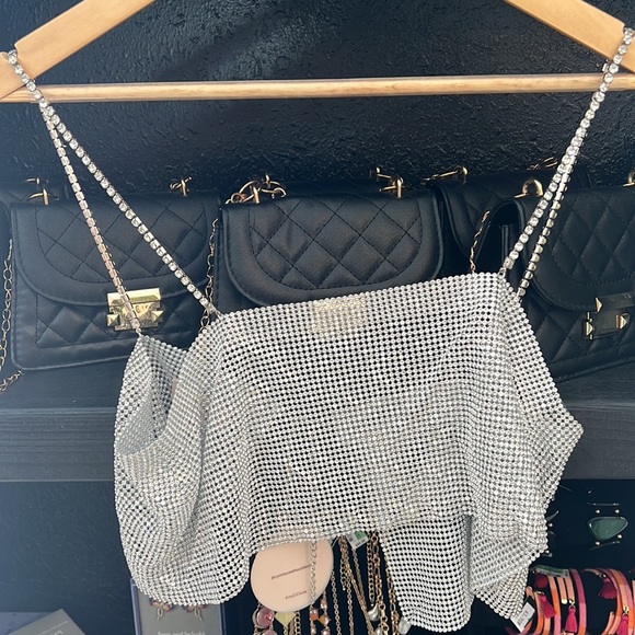 Camila Coelho Noemi Top in Silver Rhinestone - Picture 9 of 10